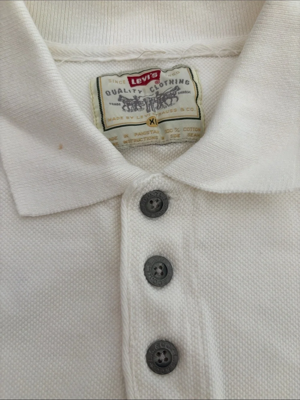 Levi's White Short-Sleeve Polo Shirt Jeans Wear